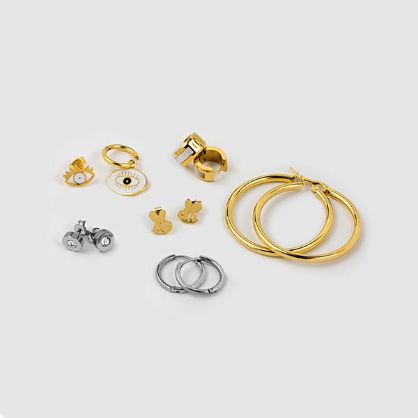 Aretes Colore Acero Inoxidable